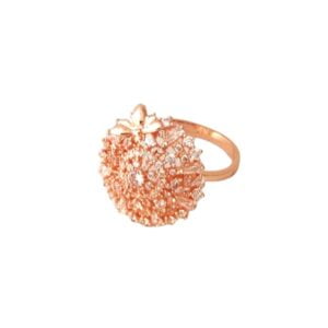 Δαχτυλίδι Ατσάλι ροζ χρυσό με ζιργκόν