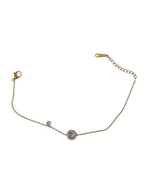 Βραχιόλι Ματάκι Ατσάλι Χρυσό με ζιργκόν