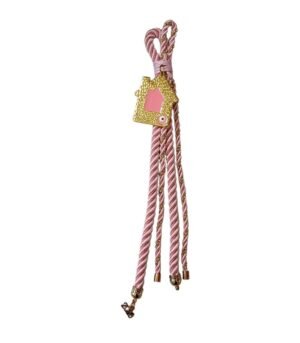 Γούρι 2026 χρυσά στοιχεία ροζ κορδόνι