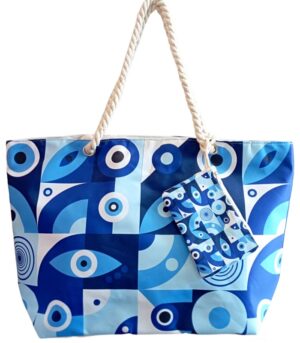 Τσάντα Θαλάσσης Bag to Bag Υφασμάτινη (Καραβόπανο) μπλέ Μάτι