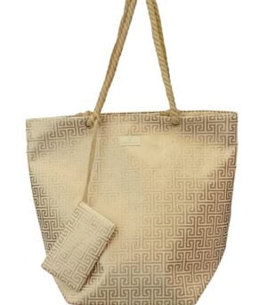 Τσάντα Θαλάσσης Bag to Bag Υφασμάτινη (Καραβόπανο) Ροζ Χρυσό