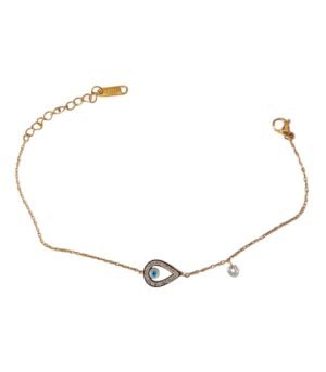 Βραχιόλι Ματάκι Ατσάλι Χρυσό με ζιργκόν