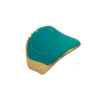 Δαχτυλίδι Ατσάλι χρυσό με Πράσινο χρώμα