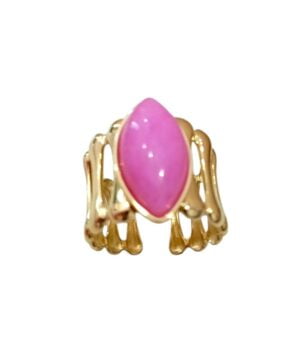 Δαχτυλίδι Ατσάλι χρυσό με Μωβ χρώμα