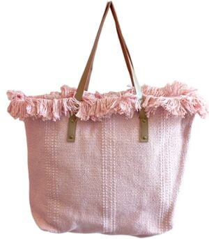 Τσάντα Θαλάσσης Υφασμάτινη Ροζ χρώμα