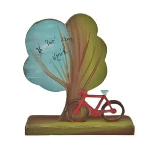 Επιτραπέζιο Γούρι ξύλινο Δέντρο-Ποδήλατο “Η Ζωή είναι ωραία”