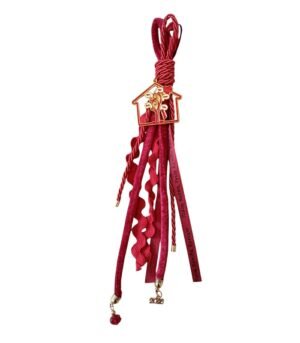 Γούρι 2026 χρυσά στοιχεία μπορντώ κορδόνι