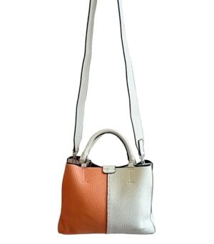Τσάντα Bag to Bag συνθετικό δέρμα Μπεζ-Πορτοκαλί χρώμα
