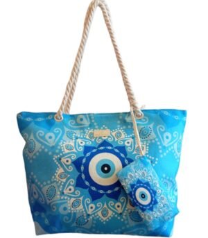 Τσάντα Θαλάσσης Bag to Bag Υφασμάτινη (Καραβόπανο) μπλέ Μάτι