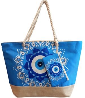 Τσάντα Θαλάσσης Bag to Bag Υφασμάτινη (Καραβόπανο) μπλέ Μάτι