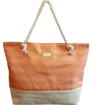 Τσάντα Θαλάσσης Bag to Bag Υφασμάτινη (Καραβόπανο) Πορτοκαλί χρώμα