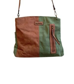 Τσάντα Bag to Bag συνθετικό δέρμα Καφέ-Πράσινο χρώμα