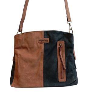 Τσάντα Bag to Bag συνθετικό δέρμα Καφέ-Μαύρο χρώμα
