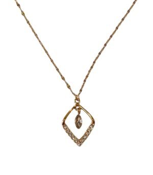 Κολιέ Ατσάλι Χρυσό με Ζιργκόν