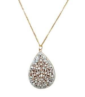 Κολιέ Ασήμι Β925 Χρυσό με ζιργκόν