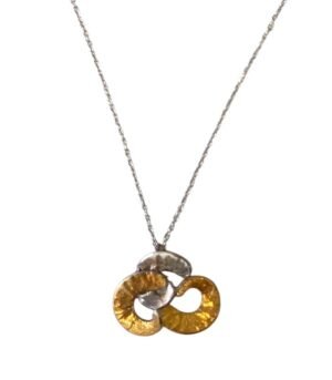 Κολιέ Χειροποίητο Ασήμι Β925 με χρυσές λεπτομέρειες