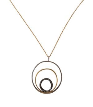 Κολιέ Χειροποίητο Ασήμι Β925 με χρυσές λεπτομέρειες