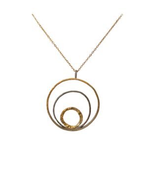 Κολιέ Χειροποίητο Ασήμι Β925 με χρυσές λεπτομέρειες