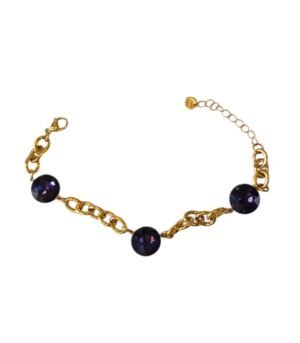Βραχιόλι Ατσάλι Χρυσό Μπλέ πέτρες