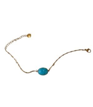 Βραχιόλι Ατσάλι Χρυσό Τυρκουάζ πέτρα