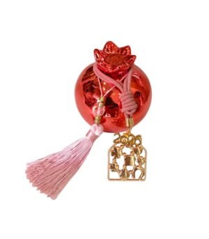 Γούρι 2026 Ρόδι Κεραμικό Μπορντώ-Κόκκινο χρώμα