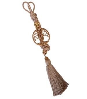 Γούρι 2026 χρυσά στοιχεία μπεζ κορδόνι