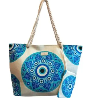 Τσάντα Θαλάσσης Bag to Bag Υφασμάτινη (Καραβόπανο) μπλέ Μάτι