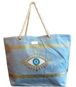 Τσάντα Θαλάσσης Bag to Bag Υφασμάτινη (Καραβόπανο) γαλάζιο Μάτι
