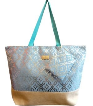 Τσάντα Παραλίας Bag to Bag Υφασμάτινη (Καραβόπανο) Γαλάζιο χρώμα