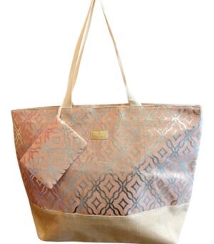 Τσάντα Θαλάσσης Bag to Bag Υφασμάτινη (Καραβόπανο) Ροζ Ανοιχτό χρώμα