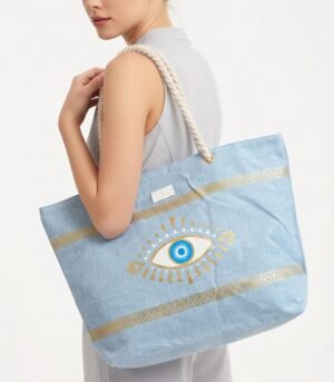 Τσάντα Θαλάσσης Bag to Bag Υφασμάτινη (Καραβόπανο) γαλάζιο Μάτι