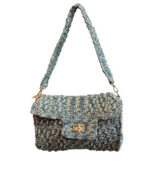 Τσάντα Bag to Bag crochet Τιρκουάζ χρώμα
