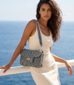 Τσάντα Bag to Bag crochet Τιρκουάζ χρώμα