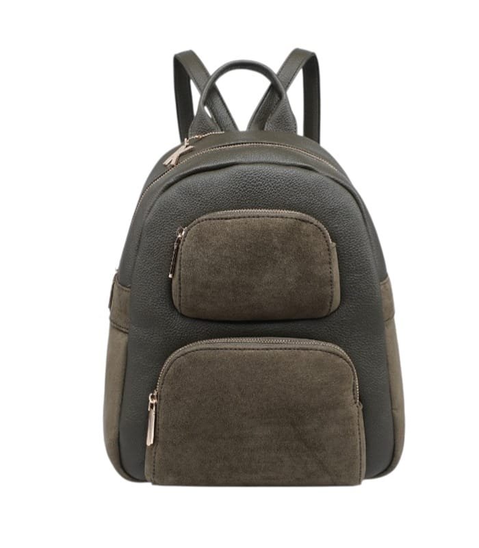 Τσάντα Πλάτης Bag to Bag συνθετικό δέρμα-σουέτ Πράσινο σκούρο χρώμα