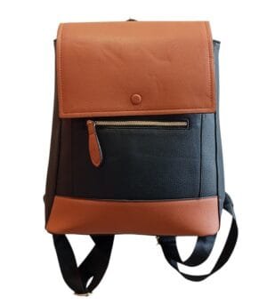 Τσάντα πλάτης Bag to Bag συνθετικό δέρμα Μαύρο-Καφέ χρώμα