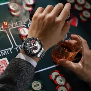 Ρολόϊ Curren 8410 Χρονογράφος Ασημί/Μαύρο χρώμα Μεταλλικό μπρασελέ